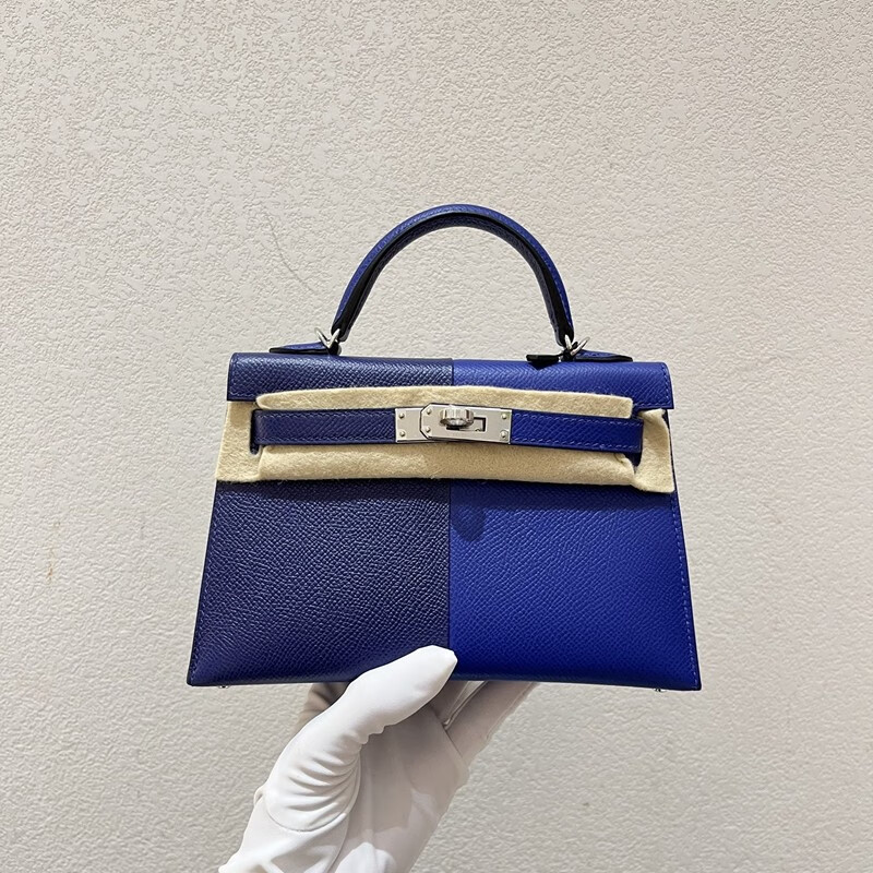 【二手99新】未使用 爱马仕(hermes)mini kelly二代拼色 女士单肩手提