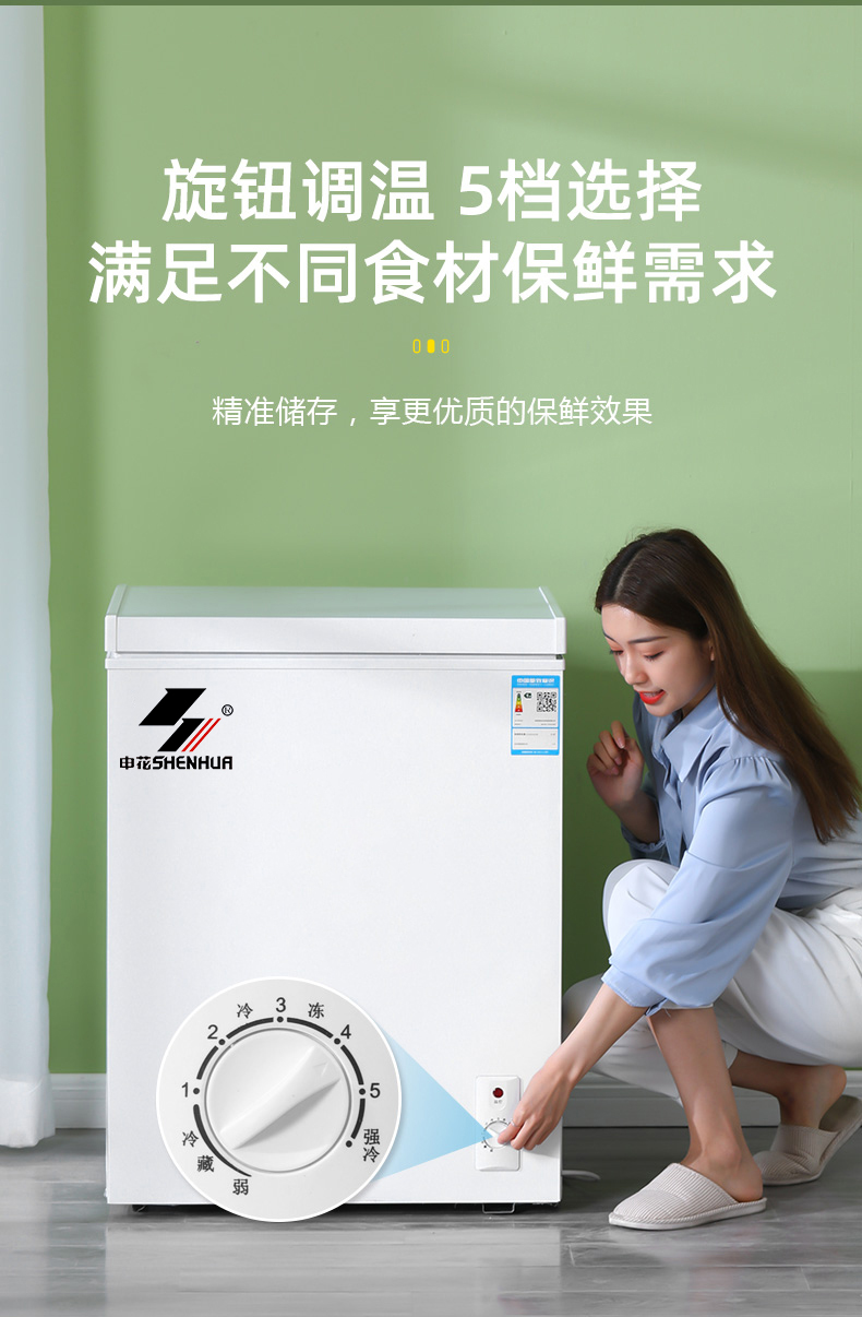 申花小冰柜家用小型冷藏冷冻保鲜两用迷你节能单温小冰箱ch160a228