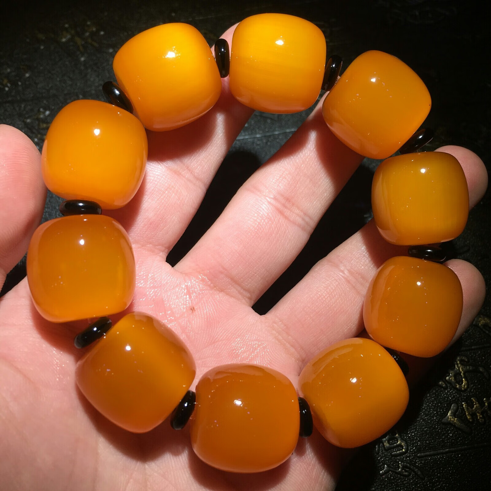 豪珠正宗天然甲手链山龟甲壳桶珠手串男士招财转运文玩饰品珠子尺寸