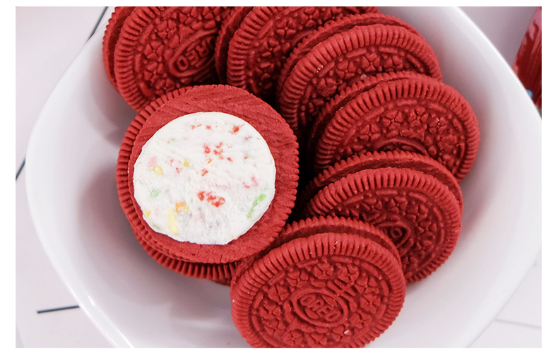 【品质保证】限量装奥利奥夹心饼干巧克力红丝绒缤纷豆味红色节日网红