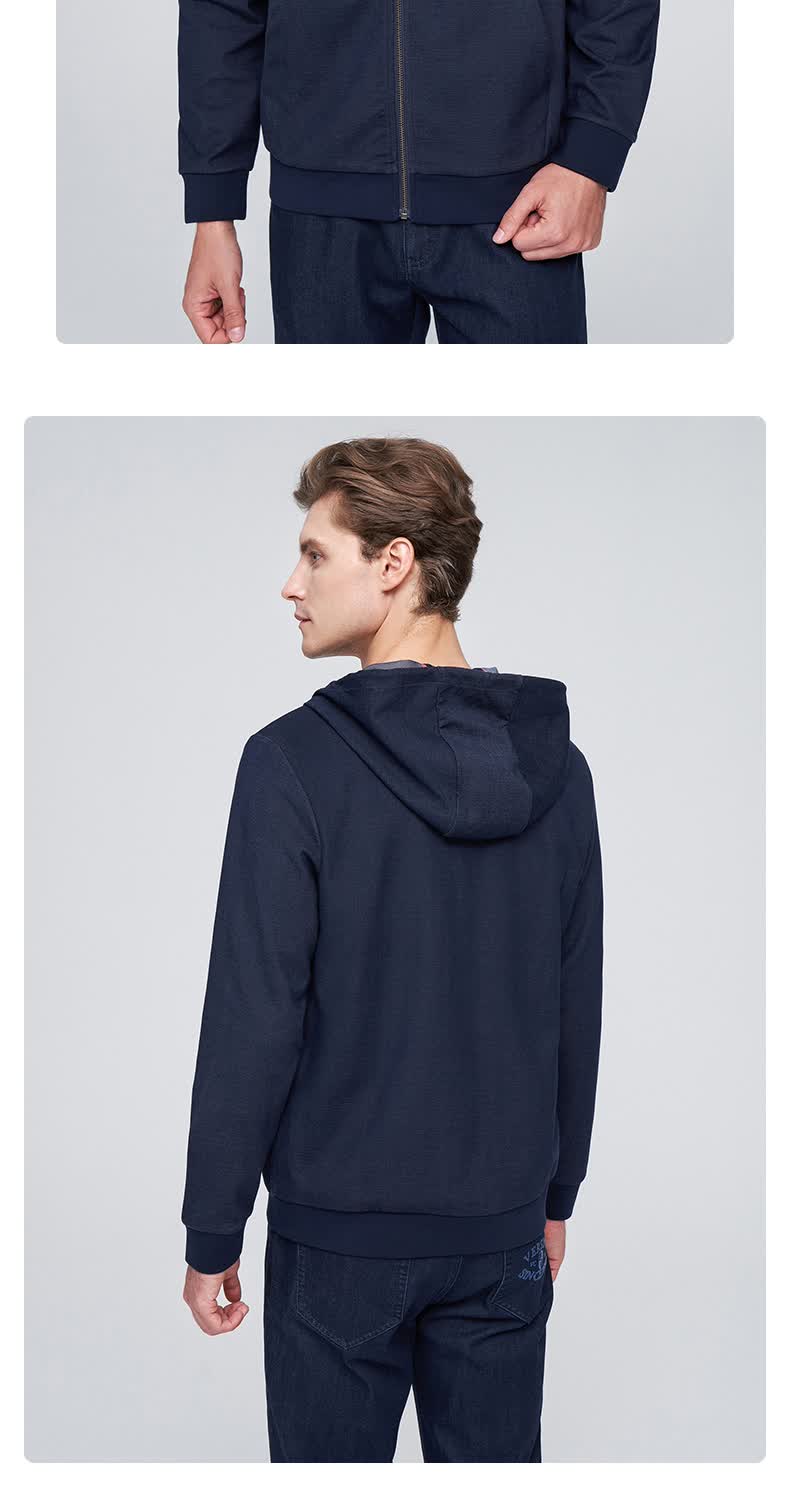 versino/梵思诺男装秋季新品男士连帽外套春秋款休闲夹克秋装男 58v