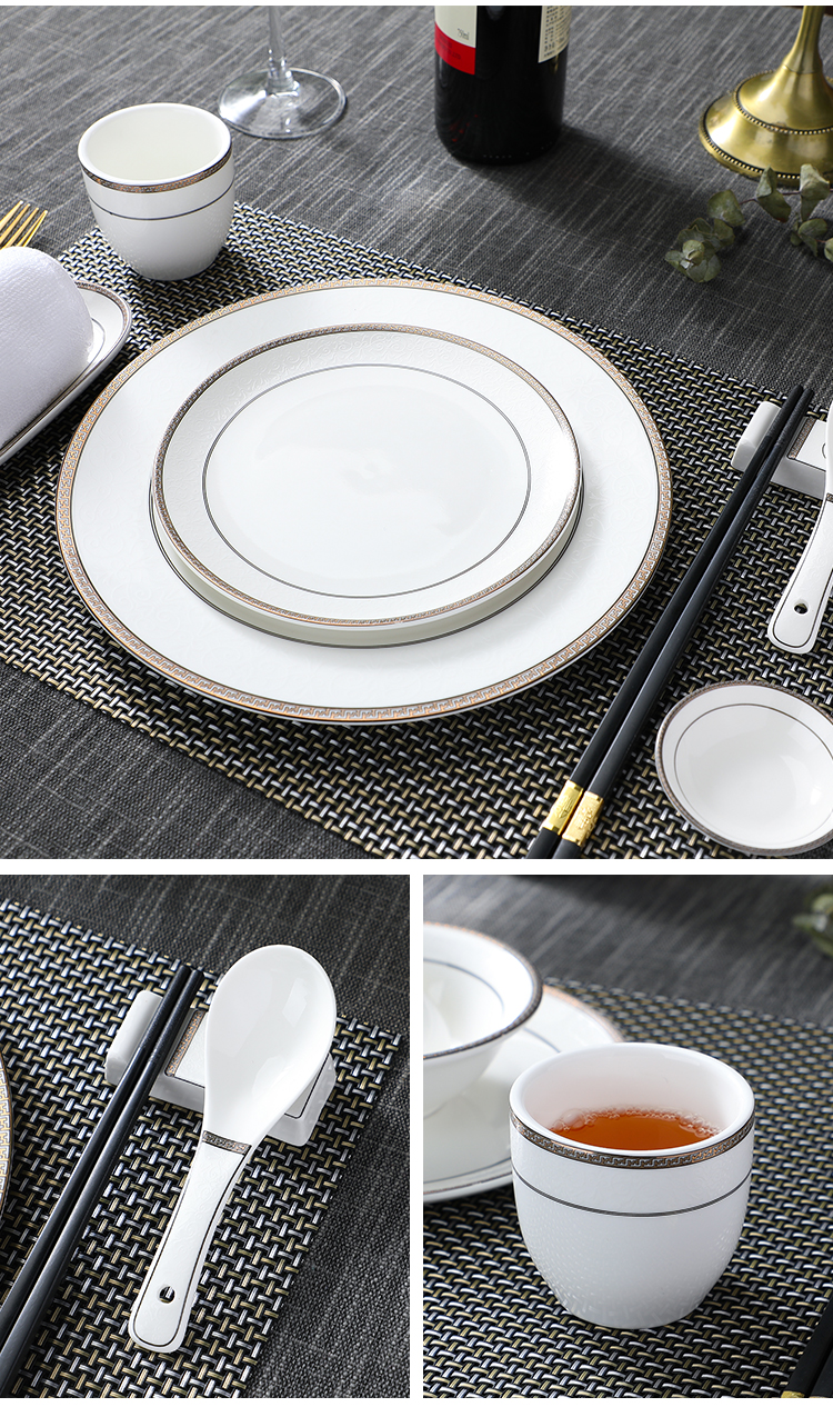 cmlive陶瓷餐具套装酒店摆台西餐盘碟碗勺子杯子家用单人全套组合北欧