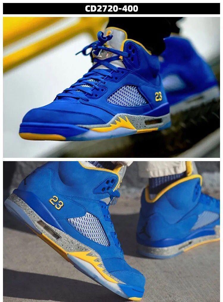 纯原aj5篮球鞋高帮联名黑白蝉翼尼克斯5代流川枫涂鸦冰蓝白水泥男女鞋