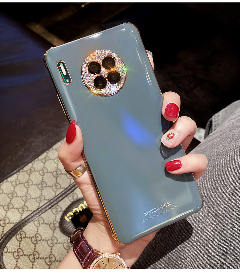 奢华水钻镜头全包华为p40pro手机壳p30pro硅胶防摔套p30个性创意高档