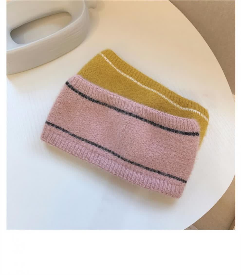 【七夕情人节】韩版潮网红宽边针织秋冬毛线发带女ins宽边条纹束发带