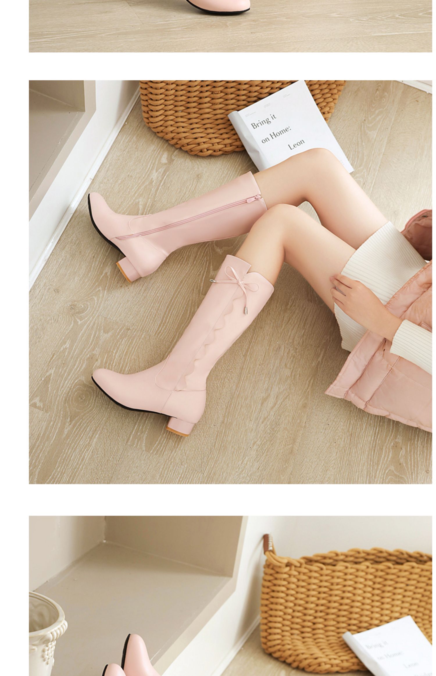 小学生靴子女孩长筒靴子8至9岁童长靴秋冬季加绒小公主皮靴大童洋气