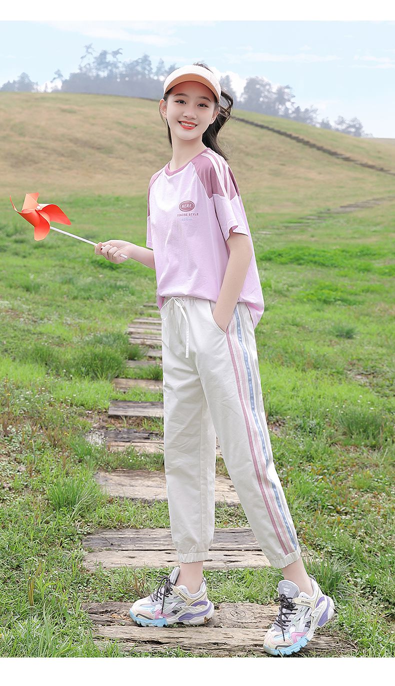 初中生女装夏季套装夏季初中生套装女运动休闲时尚学生两件套少女装