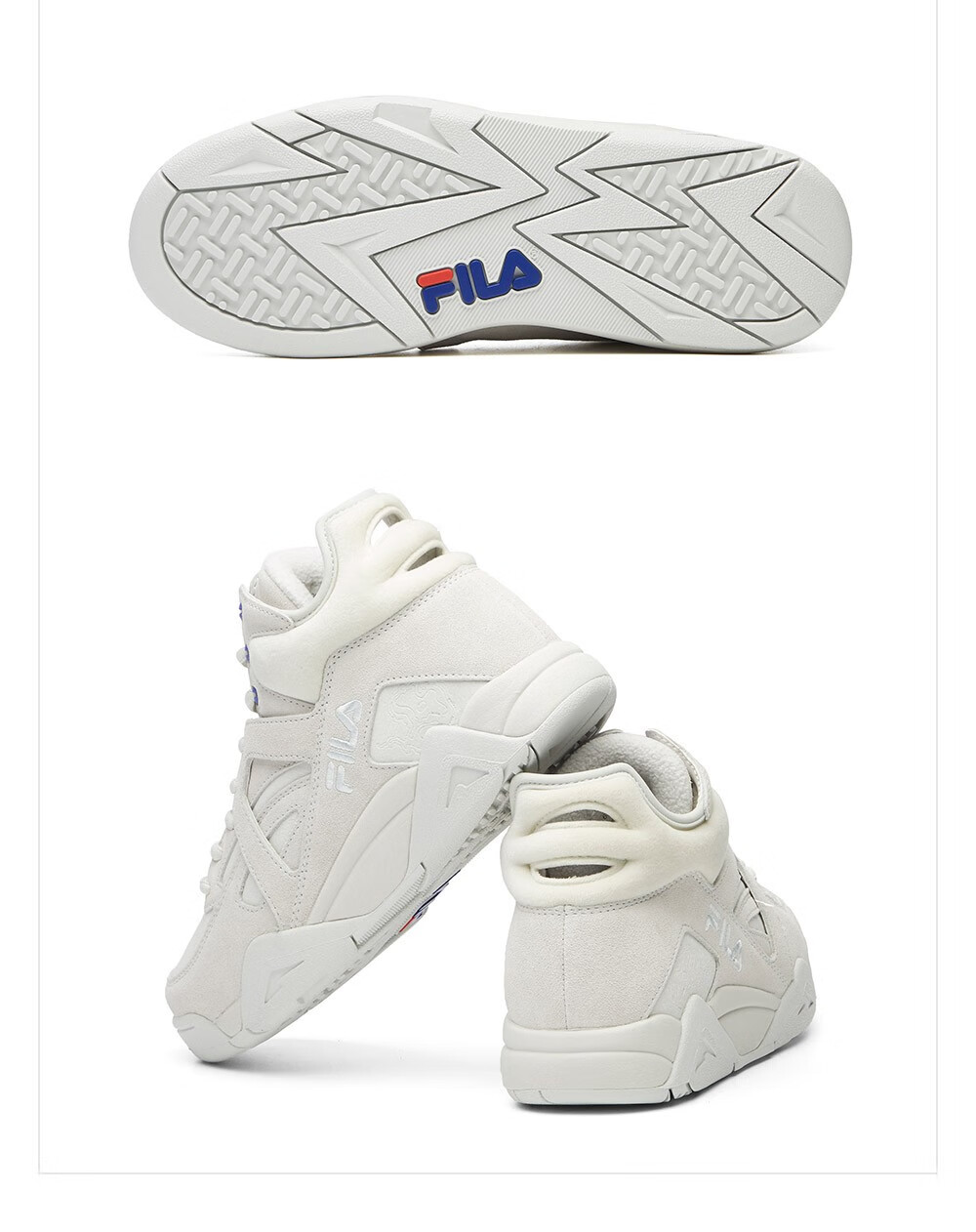 fila斐乐官方篮球鞋女2020冬新款高帮板鞋复古篮球运动鞋女cage黑哥特