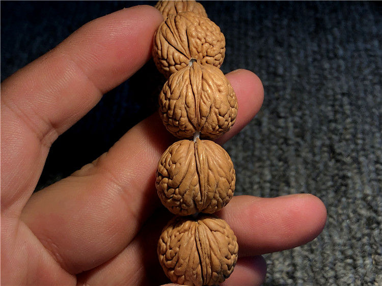 天然野生凤尾桃核手串矮桩龙鳞纹脑纹桃核手把玩件单圈男女手串链龙鳞