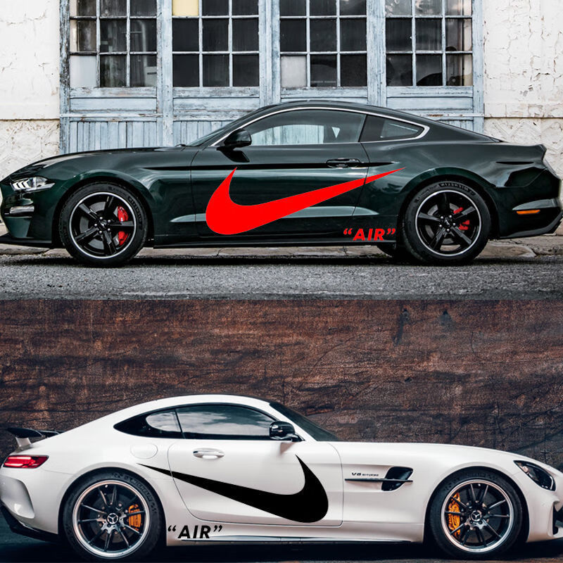 耐克潮牌车贴个性文字nike大勾装饰 汽车贴纸遮挡划痕贴车身拉花 进口