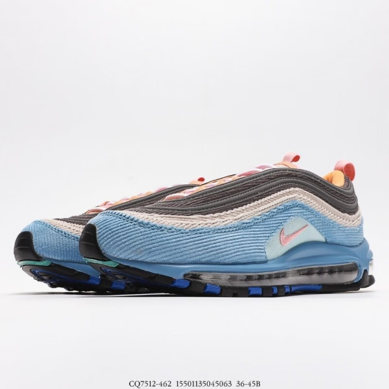 纯原彩虹全掌air max 97撒旦弹步鞋男女鞋气垫运动鞋休闲双鱼兔运动