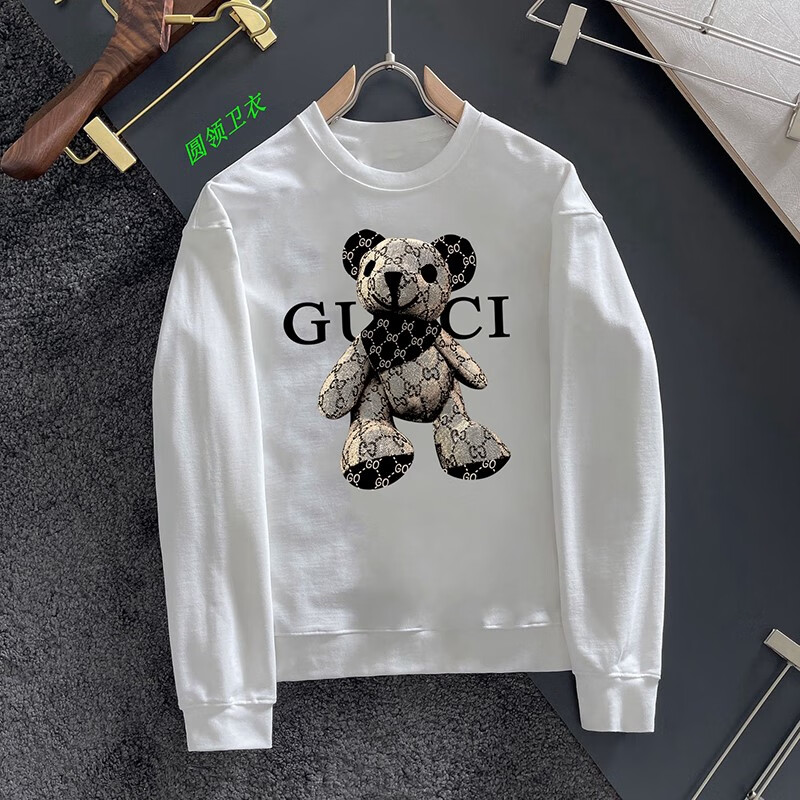 dg lv mk意大利国际大牌男装欧洲站潮牌男士新款高端圆领卫衣小熊卡通