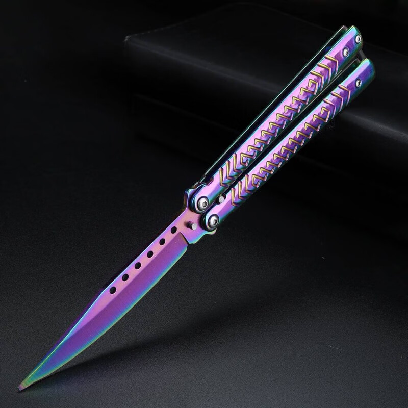 蝴蝶全钢未csgo新手初学者多功能练习训练甩手刀银色