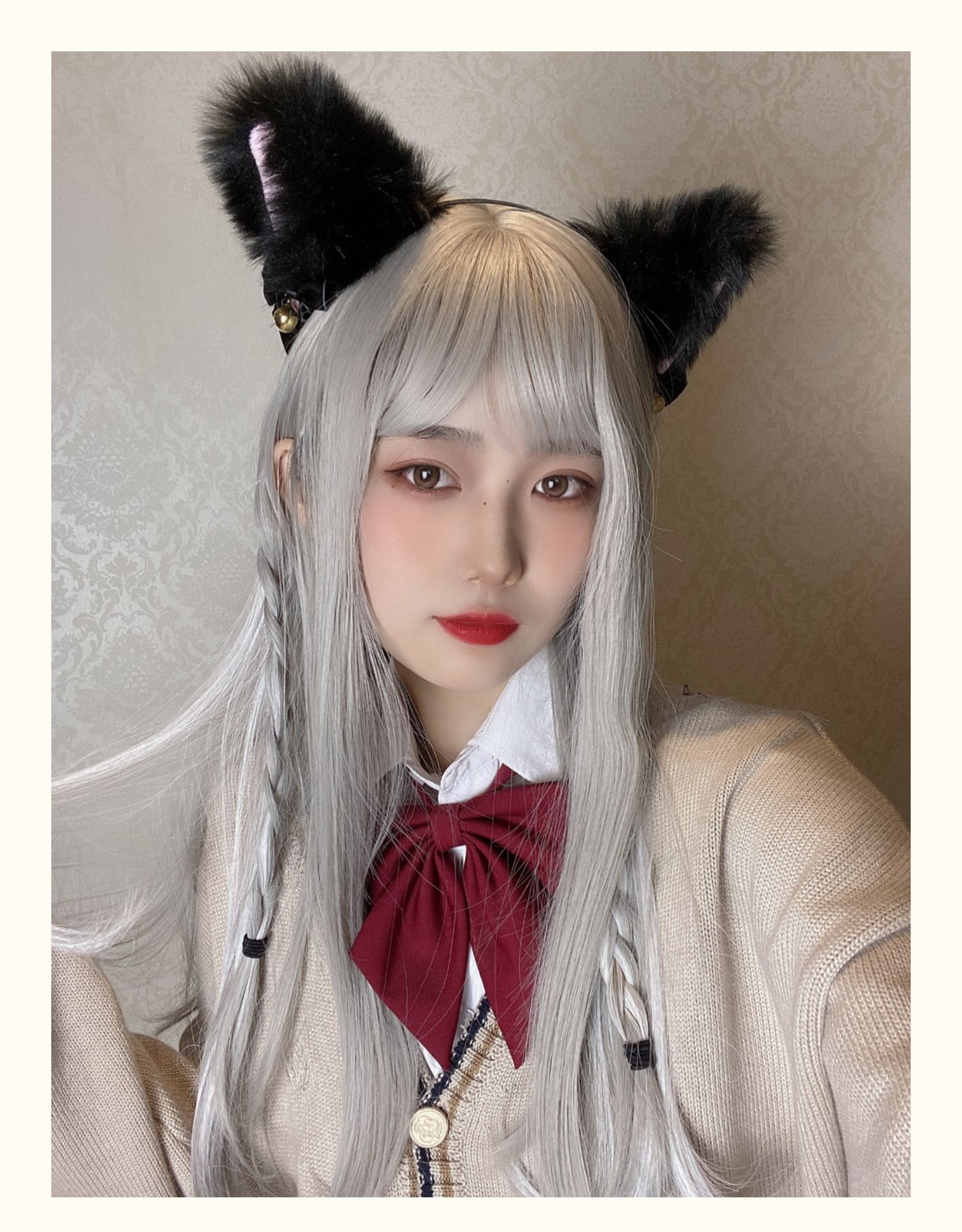 网红毛绒发箍秋冬猫耳狐狸耳朵头饰拍照猫佣头箍兽耳发夹猫咪发卡