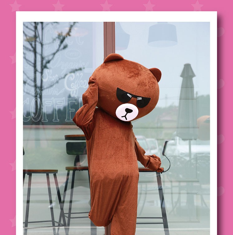 网红熊人偶服装 布朗熊发传单熊 抖音熊衣服套装 卡通服装行走人偶