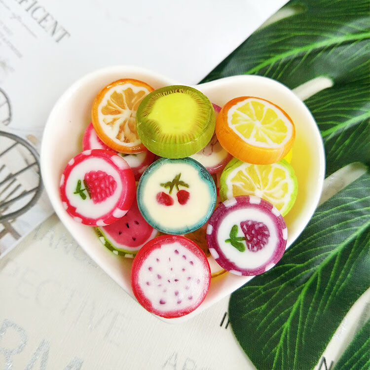金健手工水果切片糖年货喜糖批发网红零食小吃水果糖情人节礼物迷你