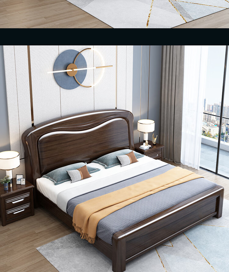 南辰家 床 紫金檀木实木床1.