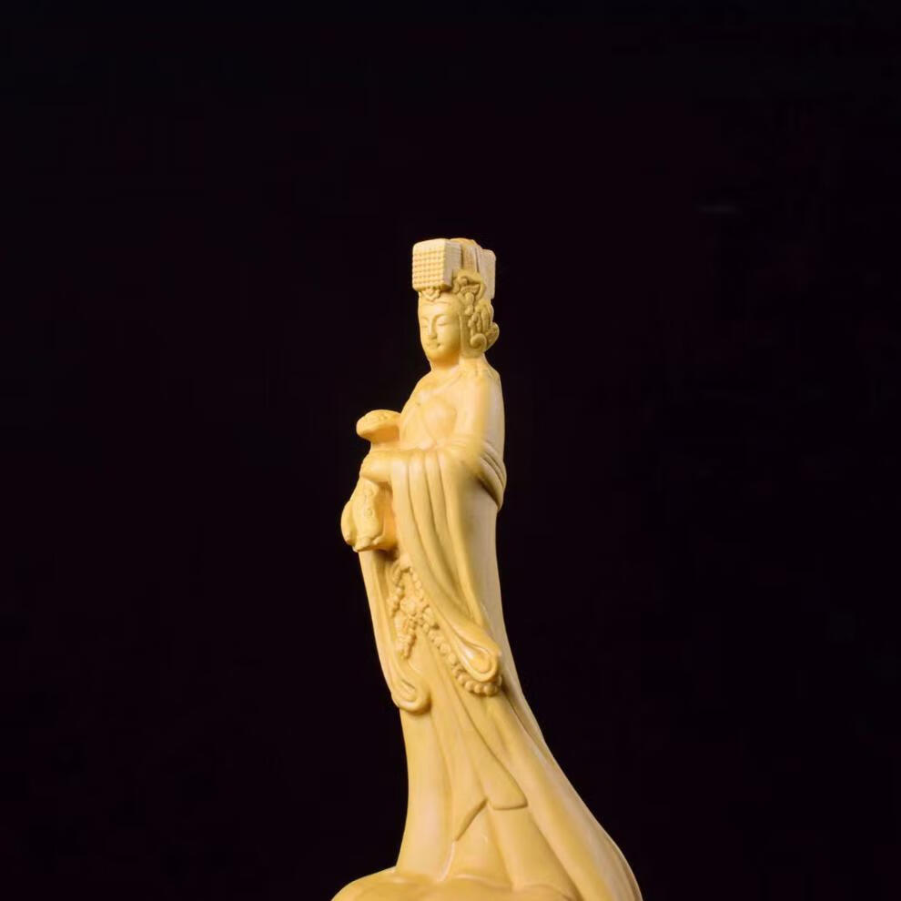 黄杨木雕刻居家客厅摆件神像人物供奉海神妈祖保佑平安工艺品礼品