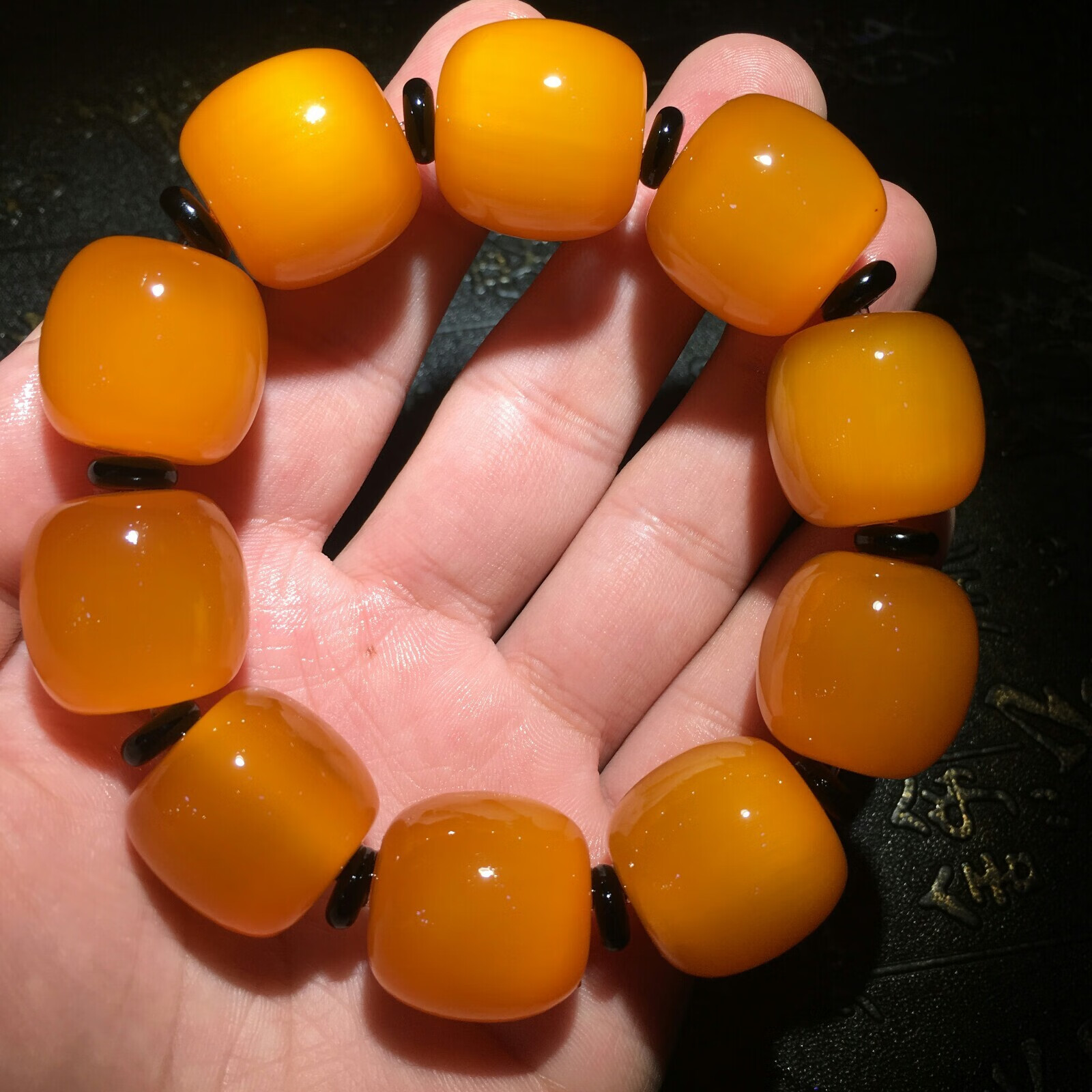 豪珠正宗天然甲手链山龟甲壳桶珠手串男士招财转运文玩饰品珠子尺寸