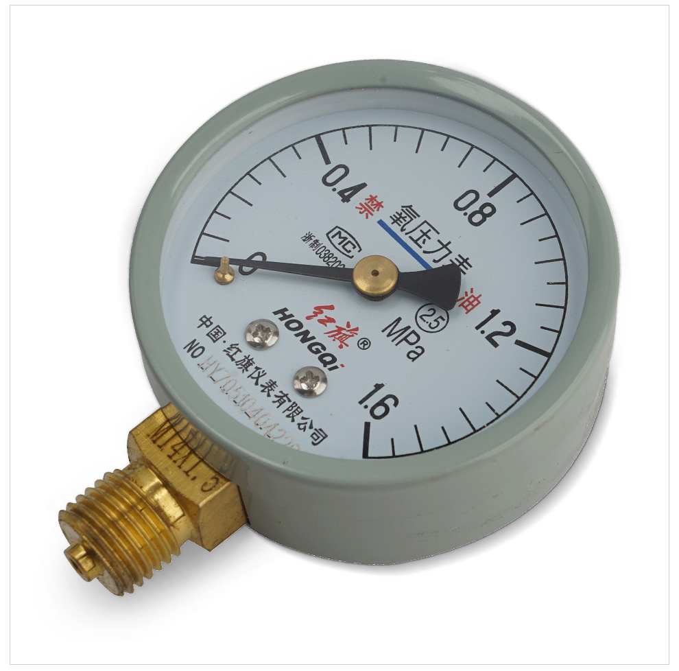 【定制】红旗氧气压力表 yo-60 径向 0-60mpa规格量程齐全 氧气表空气