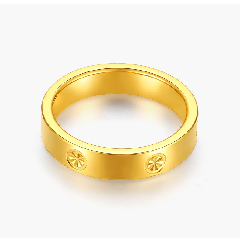 六桂福珠宝光圈黄金戒指999足金戒指指环女款电商专款 16号圈口 6.
