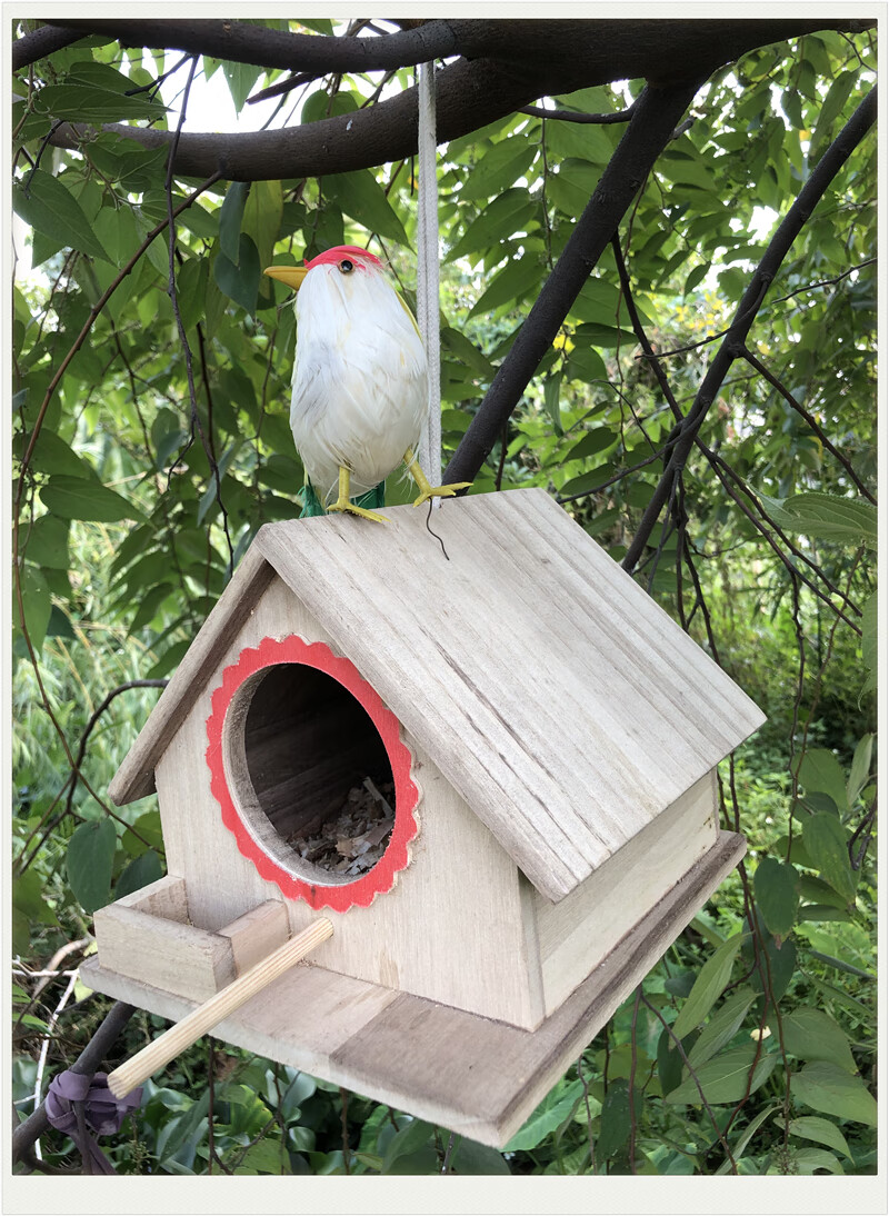 创意手工制作木鸟屋木质鸟窝鸟笼鸟巢文鸟冬天保暖防腐木挂式手工田园