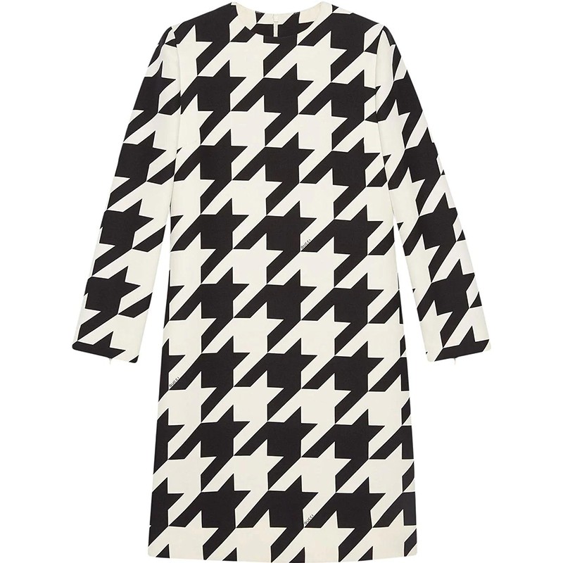 古驰(gucci)女款 千鸟格纹连衣裙 627421zaexb 36【图片 价格 品牌