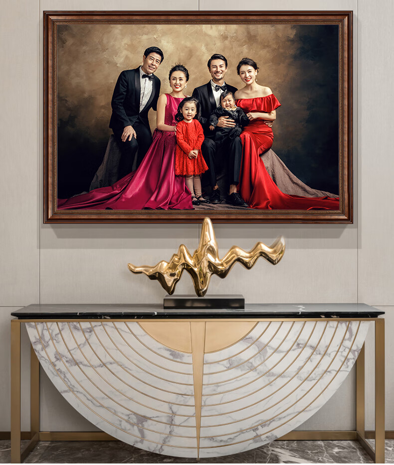 全家福来图定制打印加相框洗照片冲印制作放大挂墙婚纱照客厅摆台
