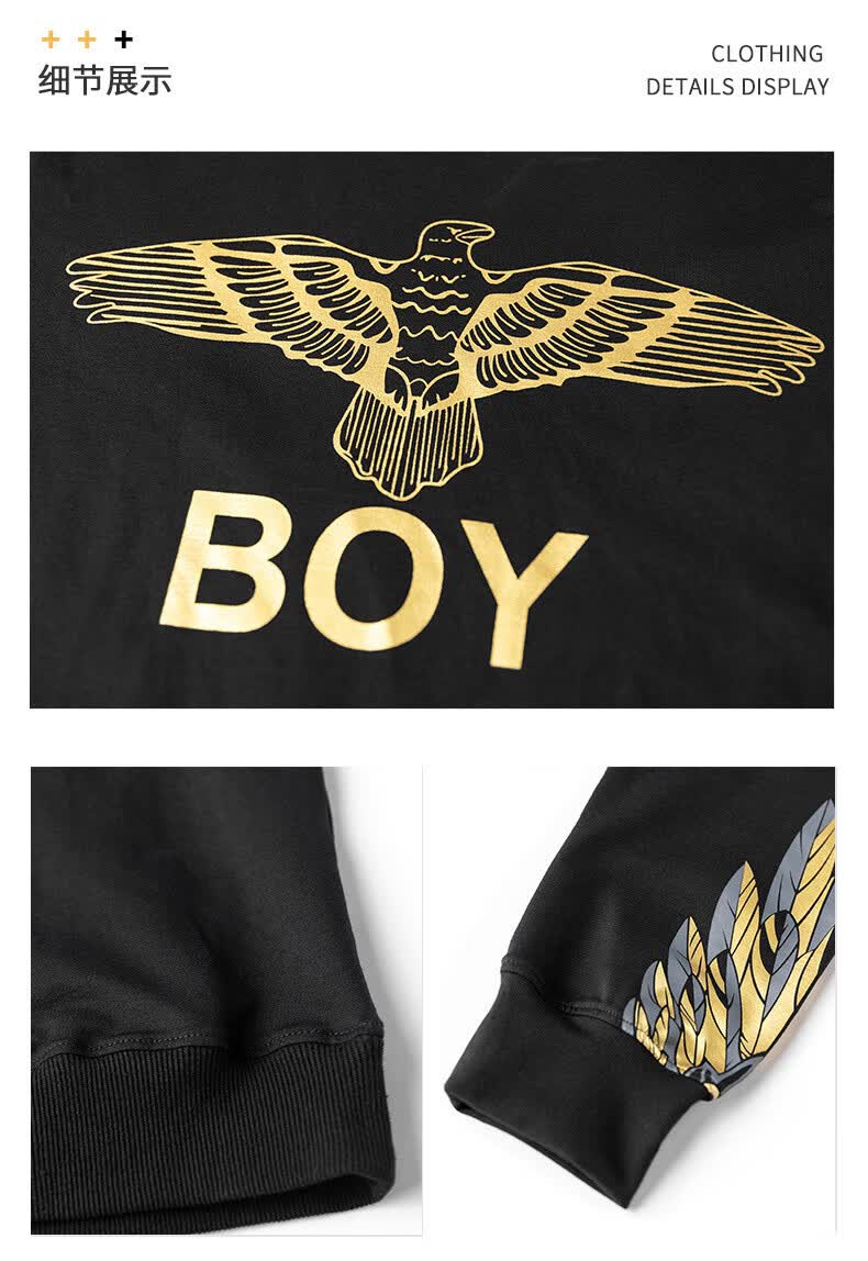 大老鹰翅膀ins宽松情侣装boy卫衣套装男 19609 3xl【图片 价格 品牌