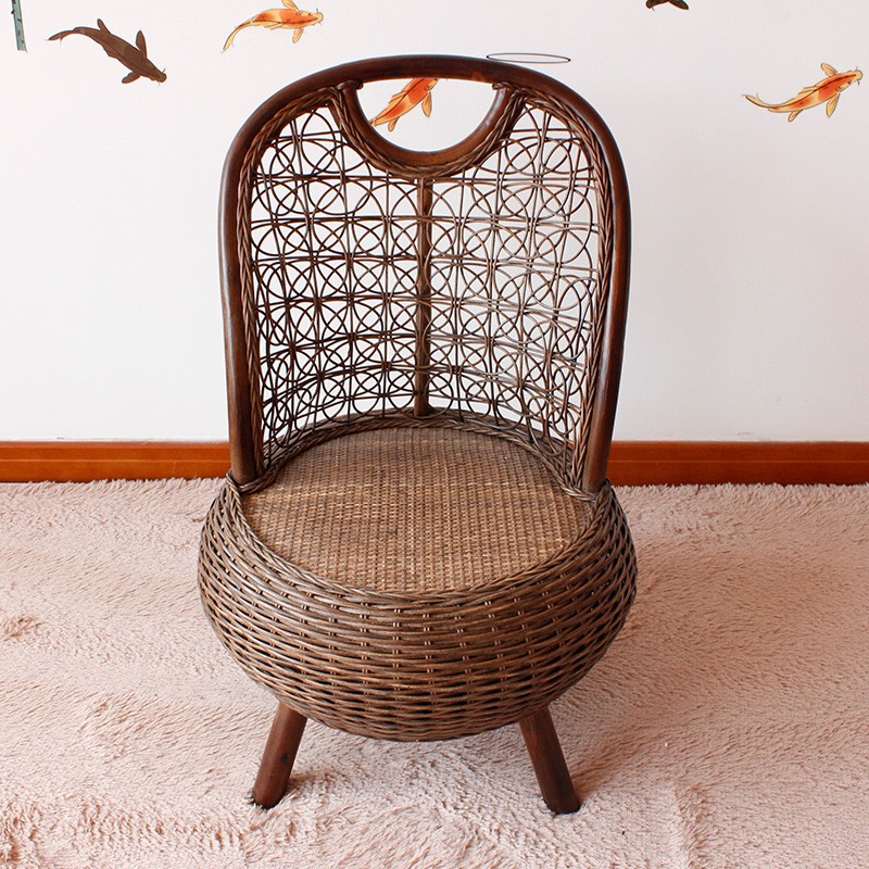 藤编小凳子藤木靠背换鞋凳真藤藤矮椅子老师傅纯手工编织厂家特价直销