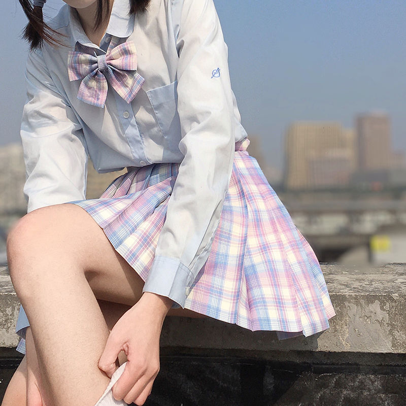 惦慕玻璃糖jk制服裙正版套装原创格裙短裙日系学院风百褶裙学生校服裙