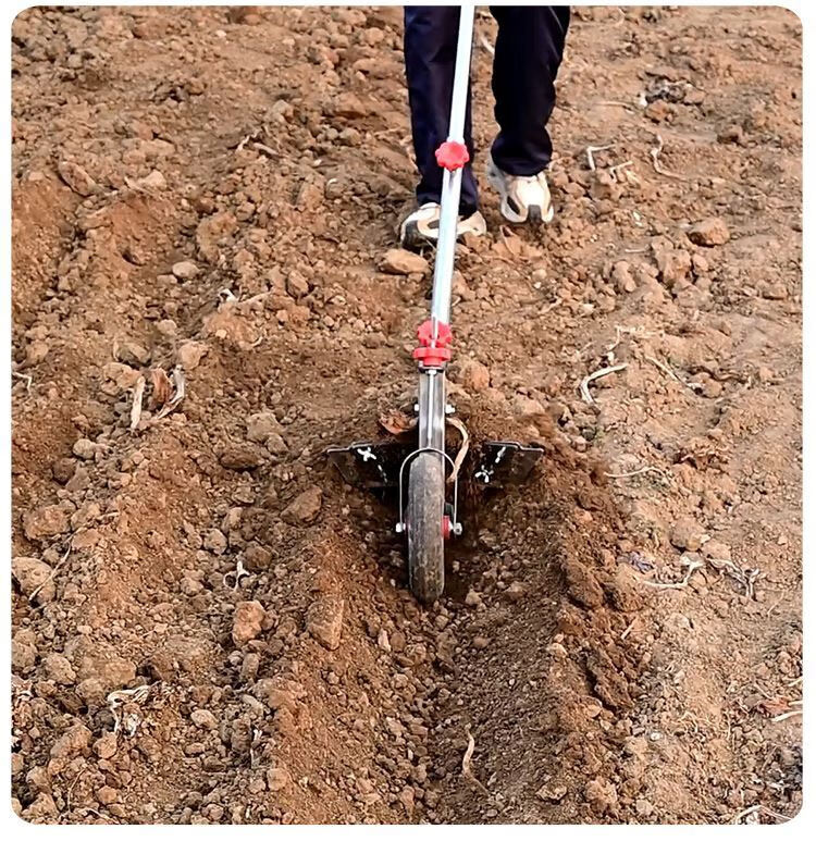 手拉犁翻地松土神器翻土家用微耕机开沟器开沟犁人工小型农用工具 多