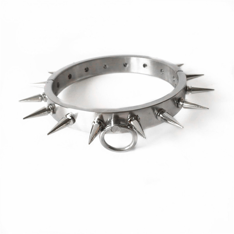 k9主奴玩具调教男女用不锈钢带刺项圈颈圈颈套女用