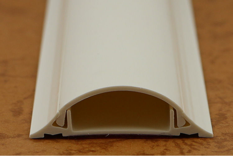 pvc弧形线槽 明装明线地槽地线槽地面地板弧形半圆防踩免钉免打孔p