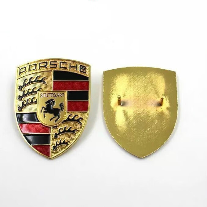 911macan引擎盖标盾徽车标车头标志 粘贴款改装款(红黑白)品牌 保时捷