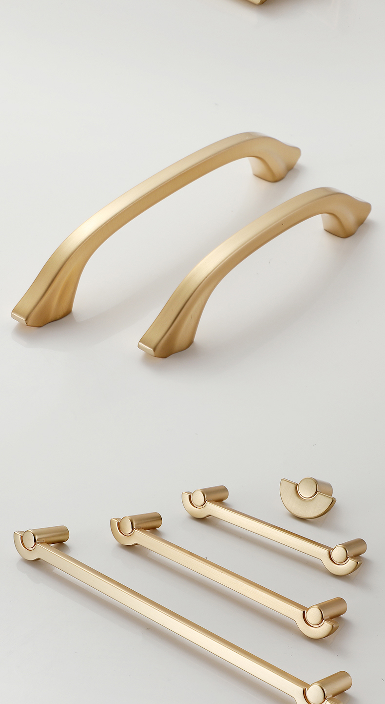 新中式金色衣柜门小拉手现代简约单孔抽屉橱柜拉手北欧轻奢铜拉丝6103