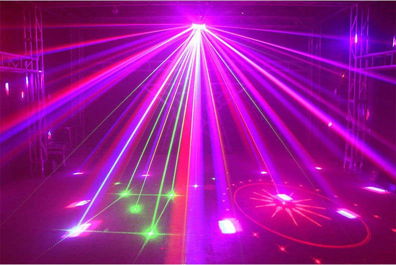 led激光蝴蝶灯酒吧ktv闪光灯激光灯镭射灯舞台灯光七彩蹦迪灯定制