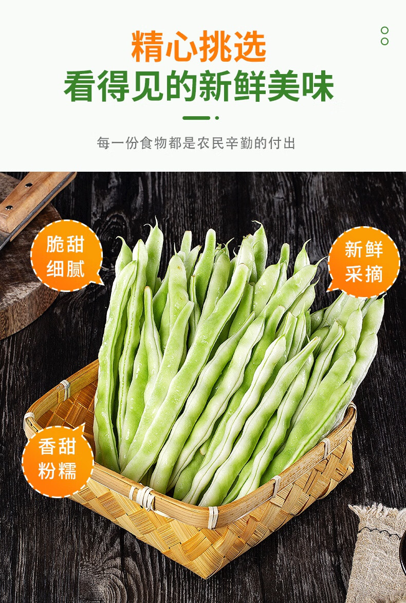 山东芸豆新鲜蔬菜老来少芸豆现摘现发白不老芸豆九粒白四季豆 1斤