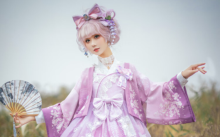 lolita洛麗塔連衣裙原創設計紅藍色和風jsk現貨紅椿紅色s小號