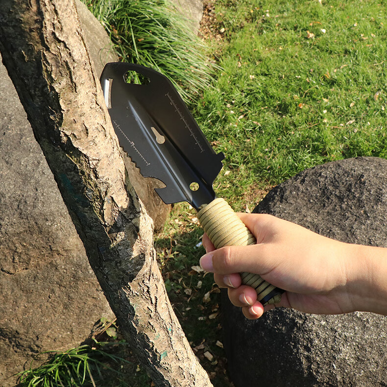 侠聚 瑞士军铲户外多功能小手铲不锈钢小铲子野营便携工兵铲军铲野外