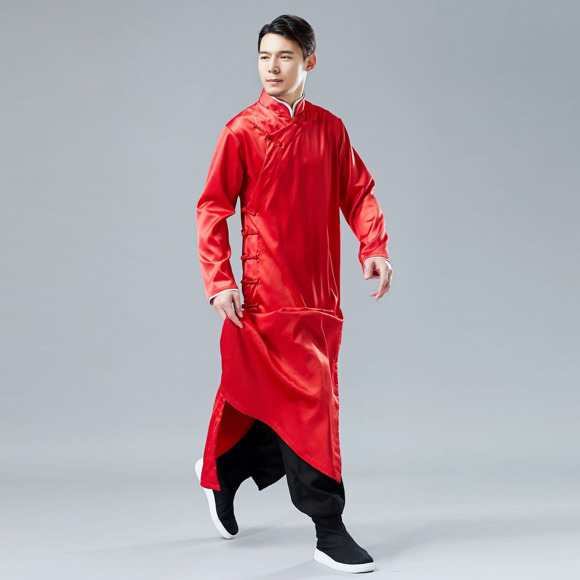 褂子 民国 男旗袍中式长衫唐装绸面新郎礼服古装盘扣长袍外套先生褂子