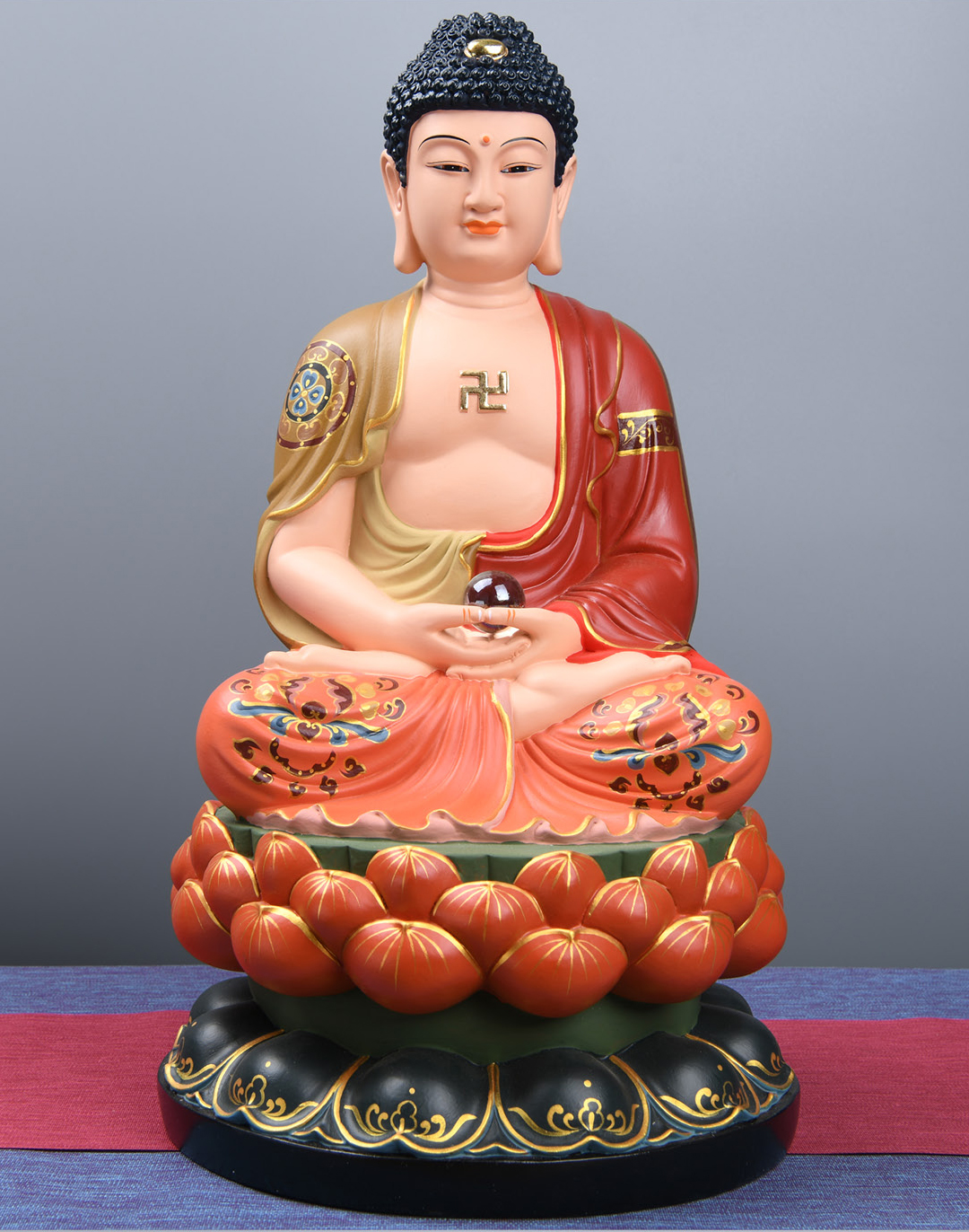 益心阁三宝佛像南无阿弥陀佛释迦牟尼佛像药师佛佛像居家树脂摆件佛堂