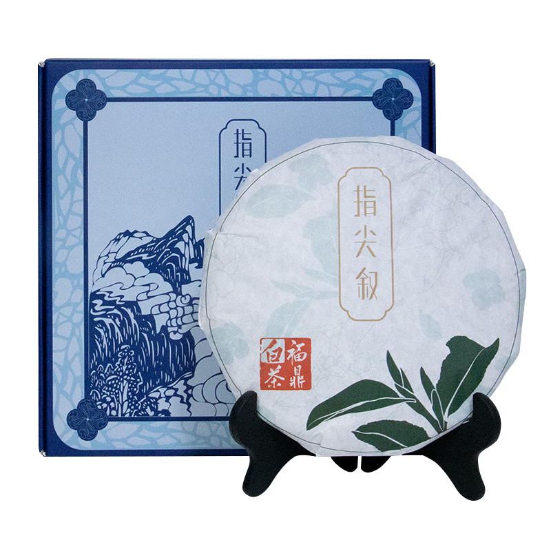 商品标签300g红色礼盒指尖叙2018年高山老白茶福鼎白茶1盒