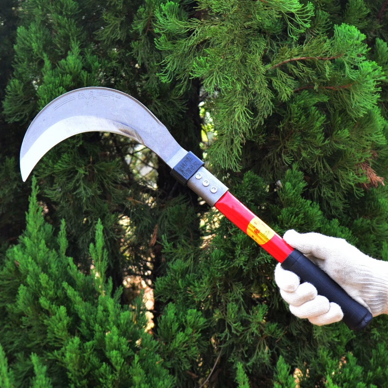 加厚 一把顶三把进口锰钢长柄镰刀割草刀 农用除草割稻割玉米镰刀