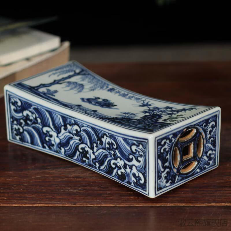 龙纹青花瓷器枕头 鸳鸯瓷枕头 凤纹a款 中【图片 价格 品牌 报价】