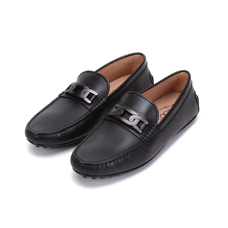 男鞋 托德斯 tods 男士皮革金属链条饰扣一脚蹬豆豆鞋单鞋皮鞋 xxm42