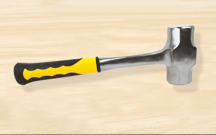 锤子实心八角锤石工锤石锤手锤二锤大锤方头铁锤铁榔头234磅连体 木柄