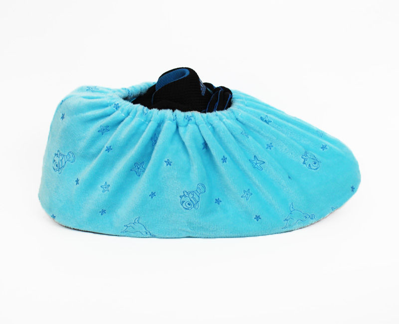 卡通绒布鞋套加厚防滑儿童幼儿园小学生电脑机房暑假培训班小孩粉色