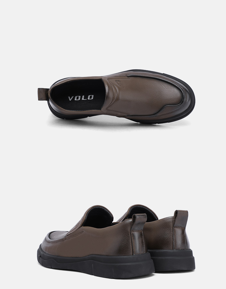 volo犀牛男鞋春季商务休闲皮鞋男士真皮透气驾车鞋棕色286206091d43
