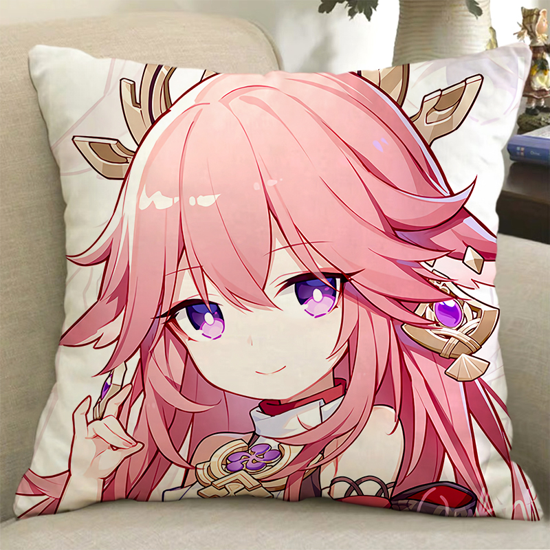 新品网红情人节礼物原神周边抱枕二次元胡桃甘雨刻晴申鹤雷神魈优菈云